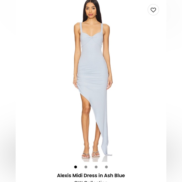 Elegant Asymmetrical Dress in Light Blue - Picture 1 of 5